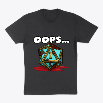 Opps D20 Dice Epic Fail T-shirt