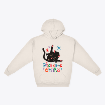 Reach for the Stars - Funny Black Cat Pun