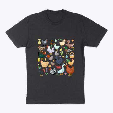Pixel Art Chickens Ducks and Geese