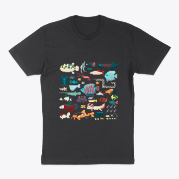 Freshwater Aquarium Fish in Pixel Art