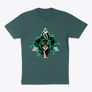 green and black wolf