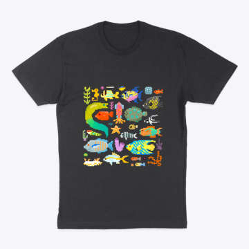 Pixel Art of Tropical Reef Fish