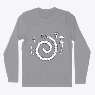 Millipede and mushrooms