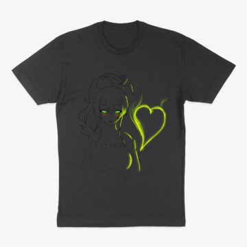 "Glowing Heart" Anime Girl T-Shirt