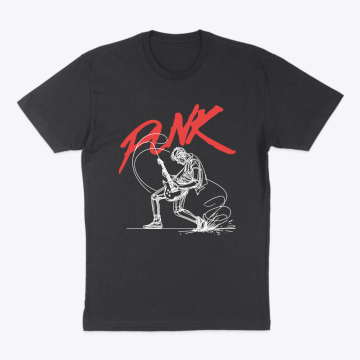 Punk Guitarist - White Line Art