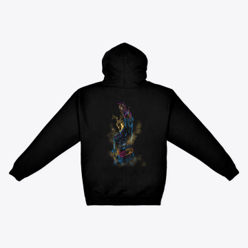 Neon All Might minimalist anime hoodie