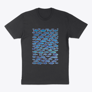 School of Blue Sardine Fish Swimming
