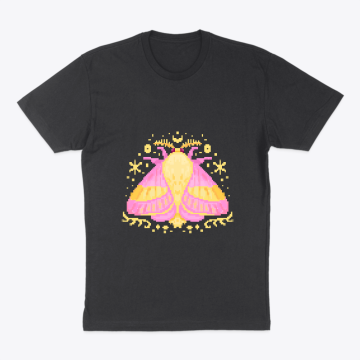 Rosy Maple Moth with Stars Pixel Art