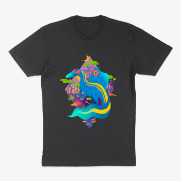 Blue Spinosaurus Dinosaur in Mangroves