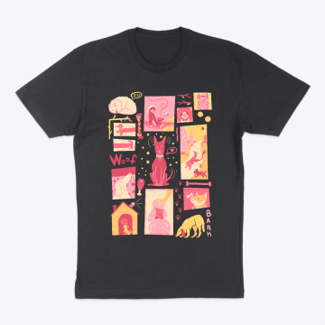 Retro Pink Dog Pattern