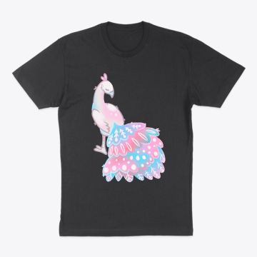 Cute Pink and Blue Trans Pride Peacock