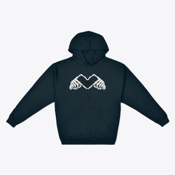 Spooky Skeleton Hand Heart Hoodie