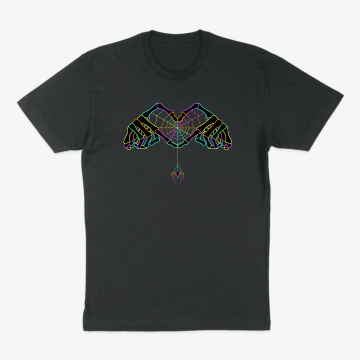 Neon Skeleton Hand Heart Tee