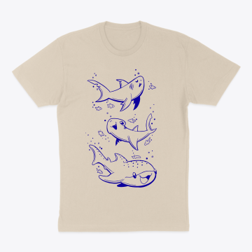 Swimming Sharks Shirt (Beige)