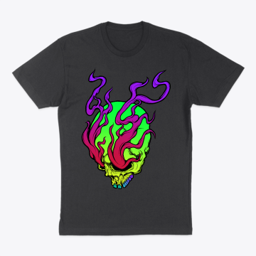 Rainbow Flaming Skull