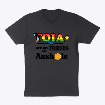 TQIA+ Allyship Shirt - Black text