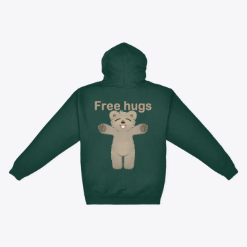 FREE HUGS HOODIE {DESIGN ON THE BACK}