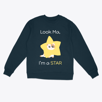 Look Ma, I’m a STAR! (navy cat sweatshirt)
