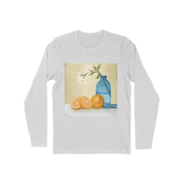 Orange and Flowers  Long Sleeve