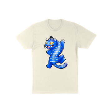 Blue Tiger and Bird T-Shirt