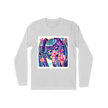 Miku Hatsune peace sign Long Sleeve