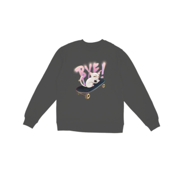 Ugly Cat in a Skateboard Sweatshirt