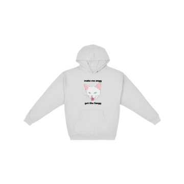 Get The Fangy - White Cat Hoodie