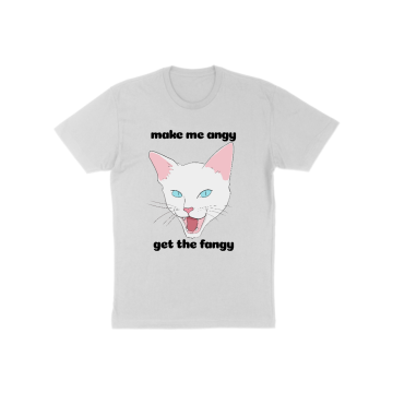 Get The Fangy - White Cat T-Shirt
